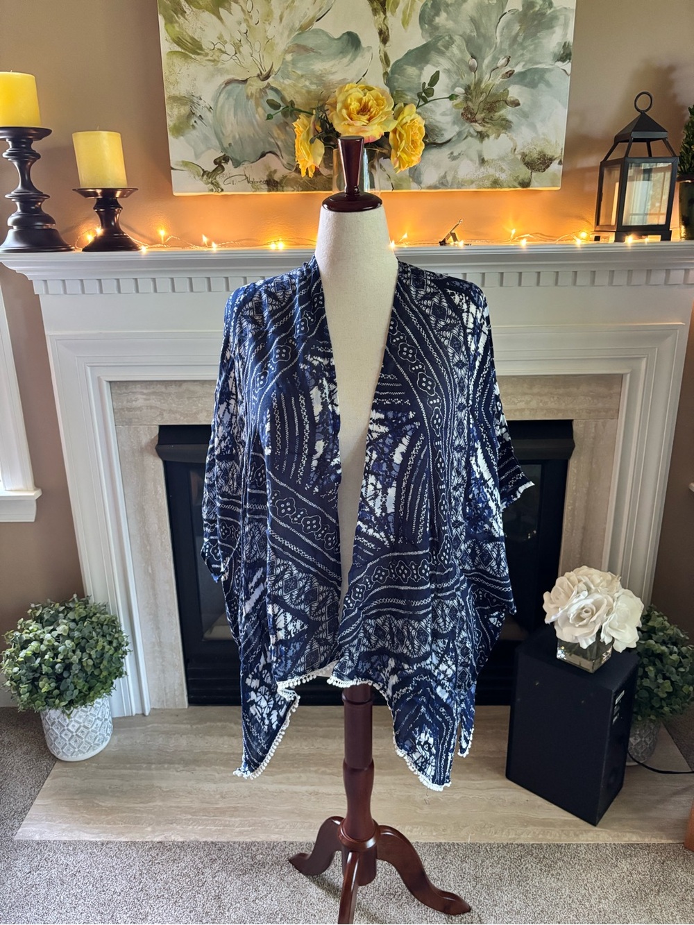 *NEW* Chico’s Tie Dye Diamonds Ruana Covering - Size: L/XL